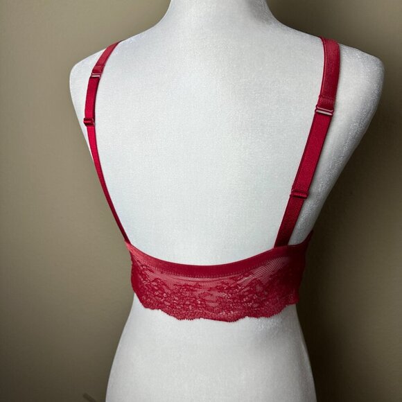 VICTORIA'S SECRET Red Lace Bralette Bra Top Cropped Size Small - Picture 4 of 7